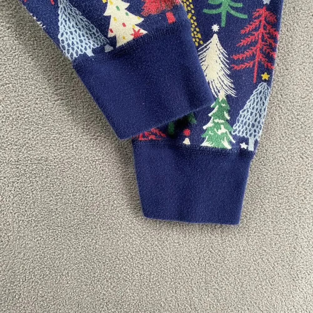 Hanna Andersson Twinkly Trees on Navy Holiday‎ Pajama Pants Womens M Christmas